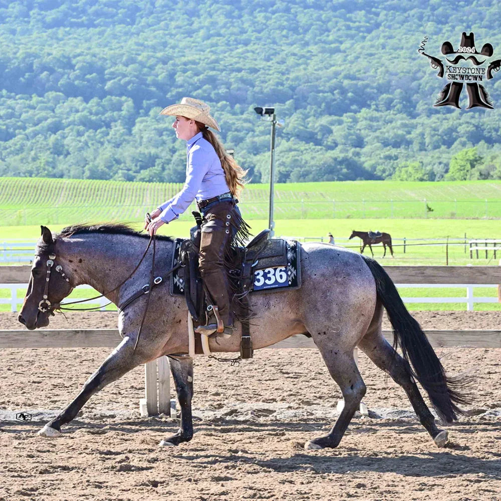 Shannon Hill competing with her horse
