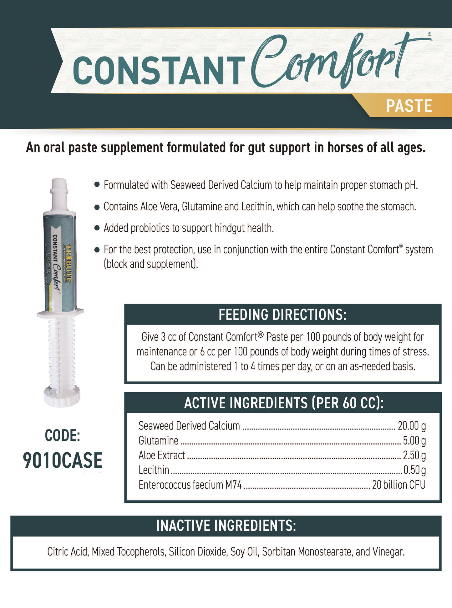 Constant Comfort Directions and Ingredients