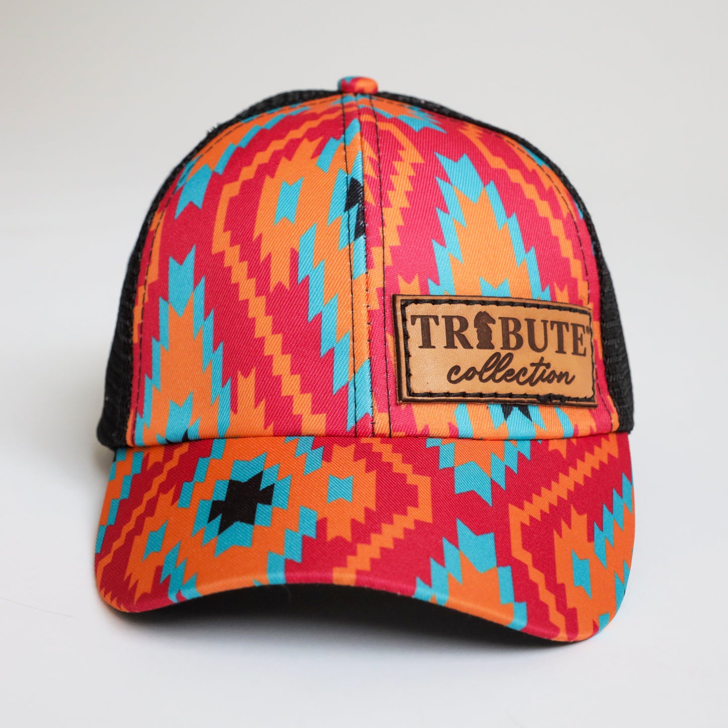 Tribute Collection™ Leather Patch Ball Cap - Aztec