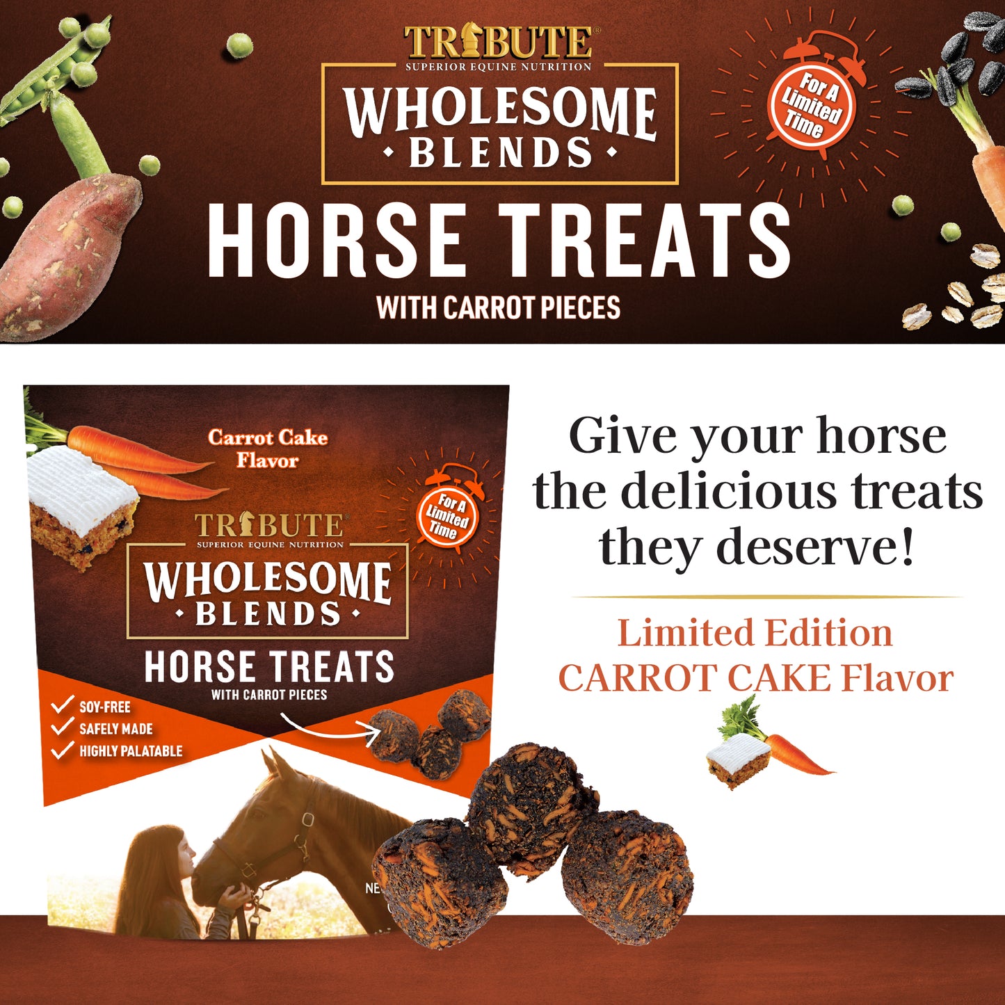 Carrot Cake Wholesome Blends® Horse Treats
