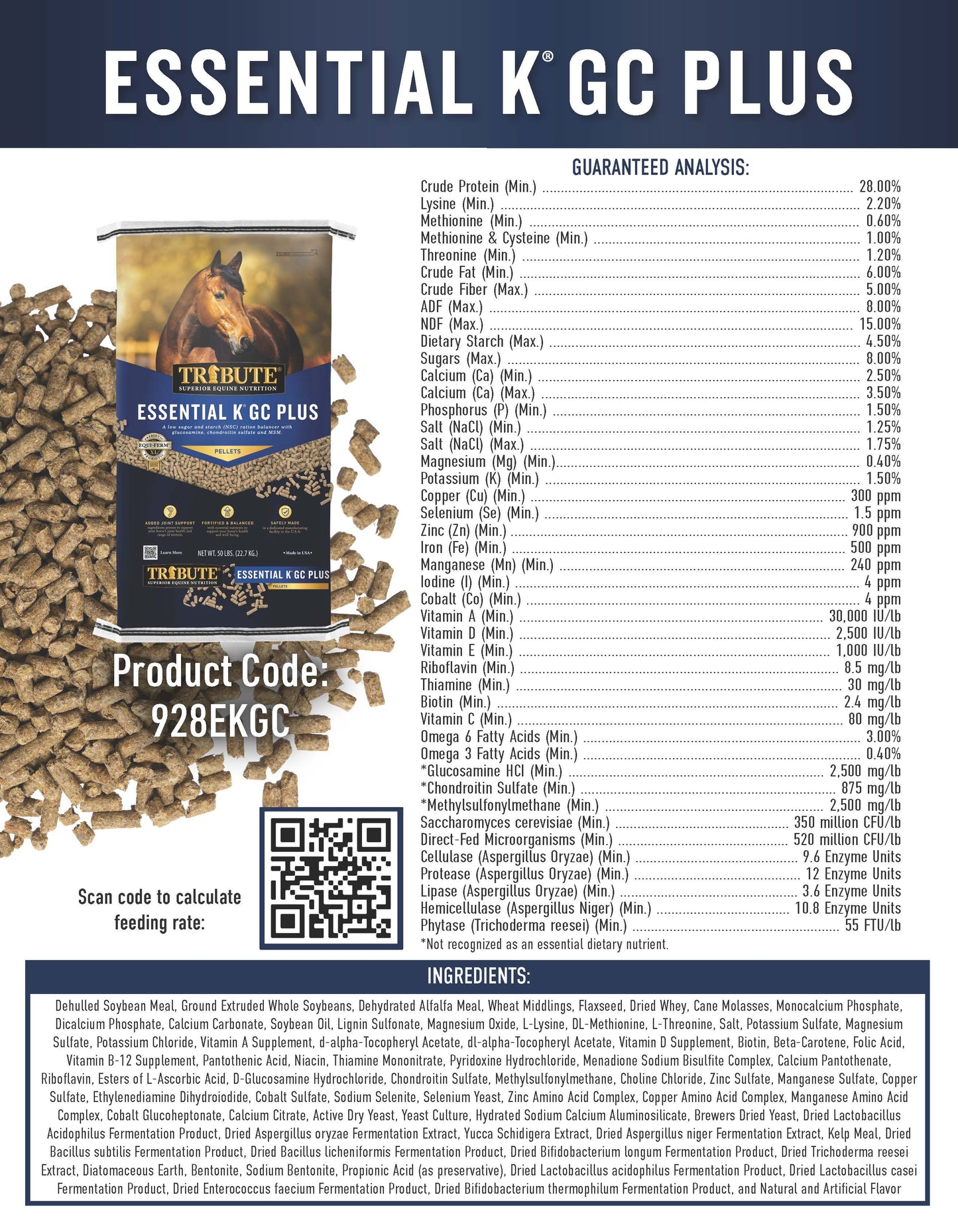 Essential K® GC Plus, Pelleted, Low NSC Ration Balancer with Joint Support
