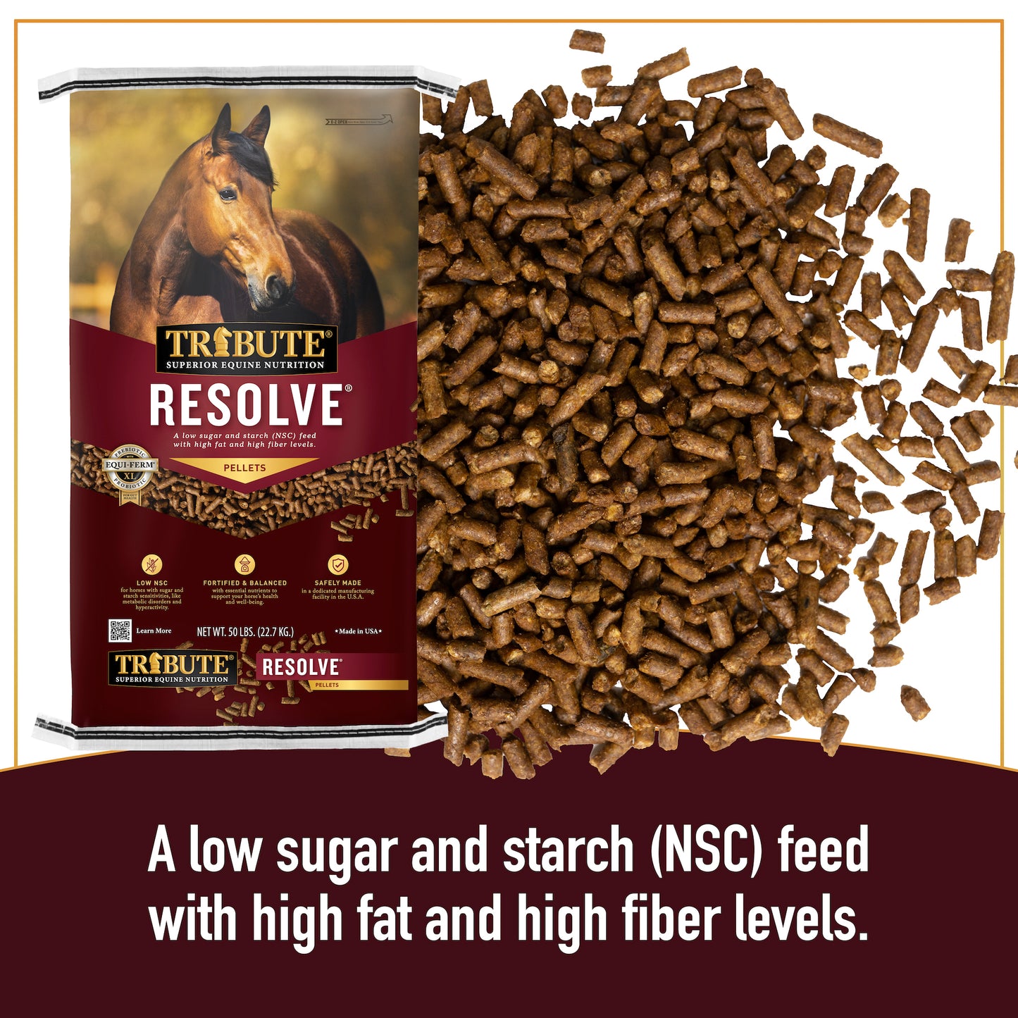 Resolve®, Pelleted, Low NSC, High Fat, High Fiber Feed