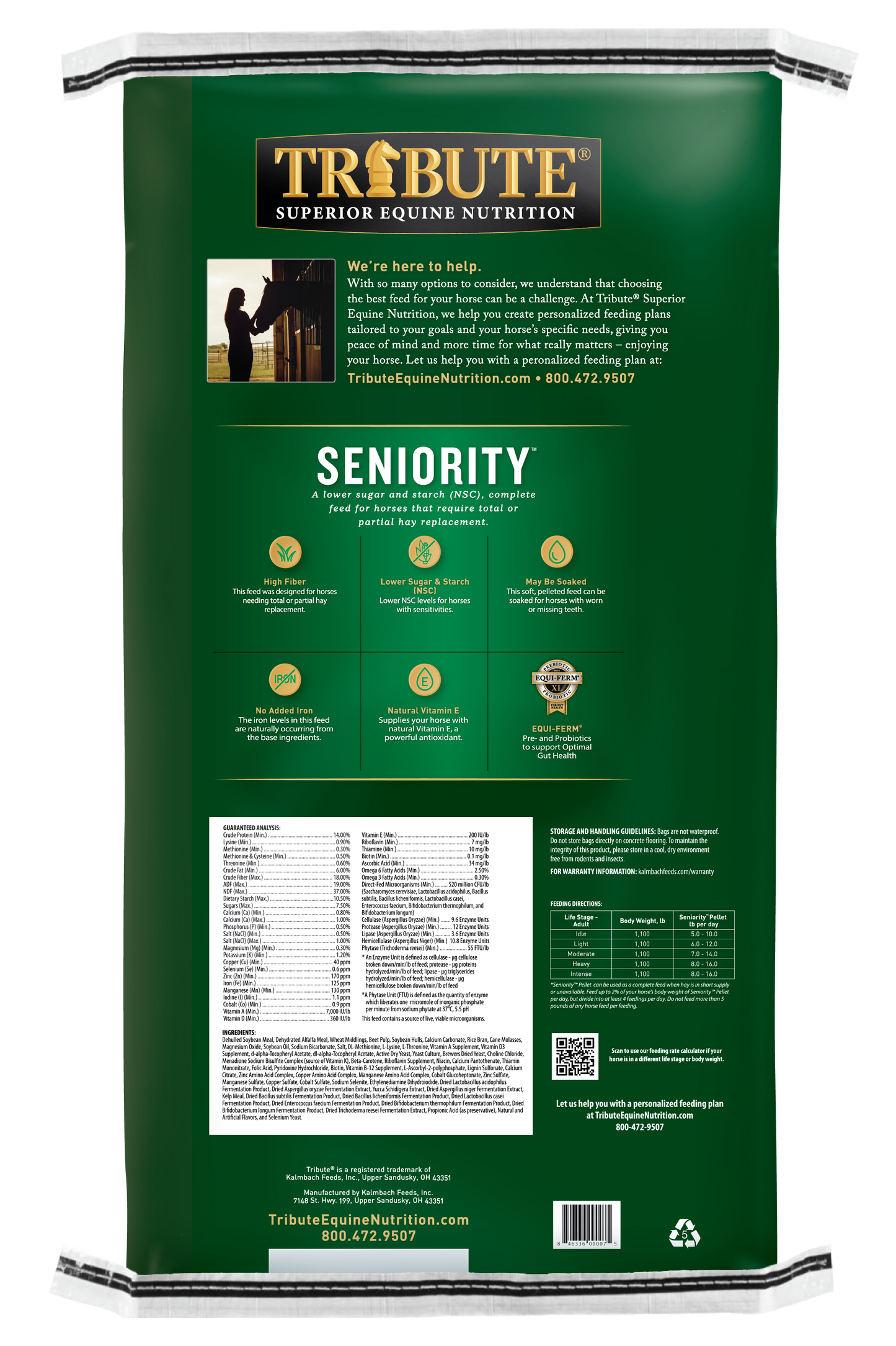 Seniority® Pellet, Hay Replacement Feed