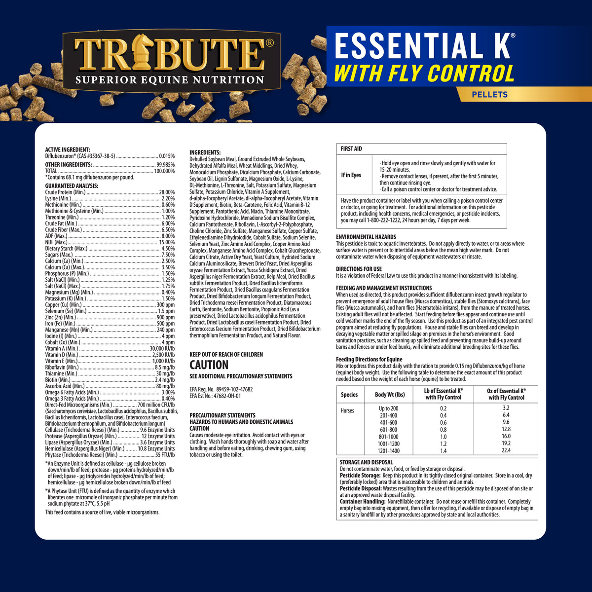 Essential K® with Fly Control, Pelleted, Low NSC Ration Balancer