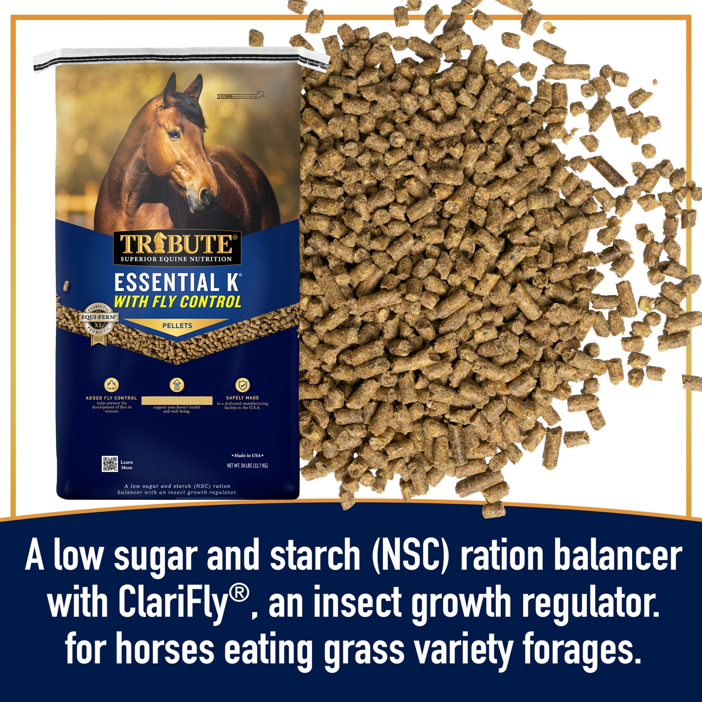 Essential K® with Fly Control, Pelleted, Low NSC Ration Balancer