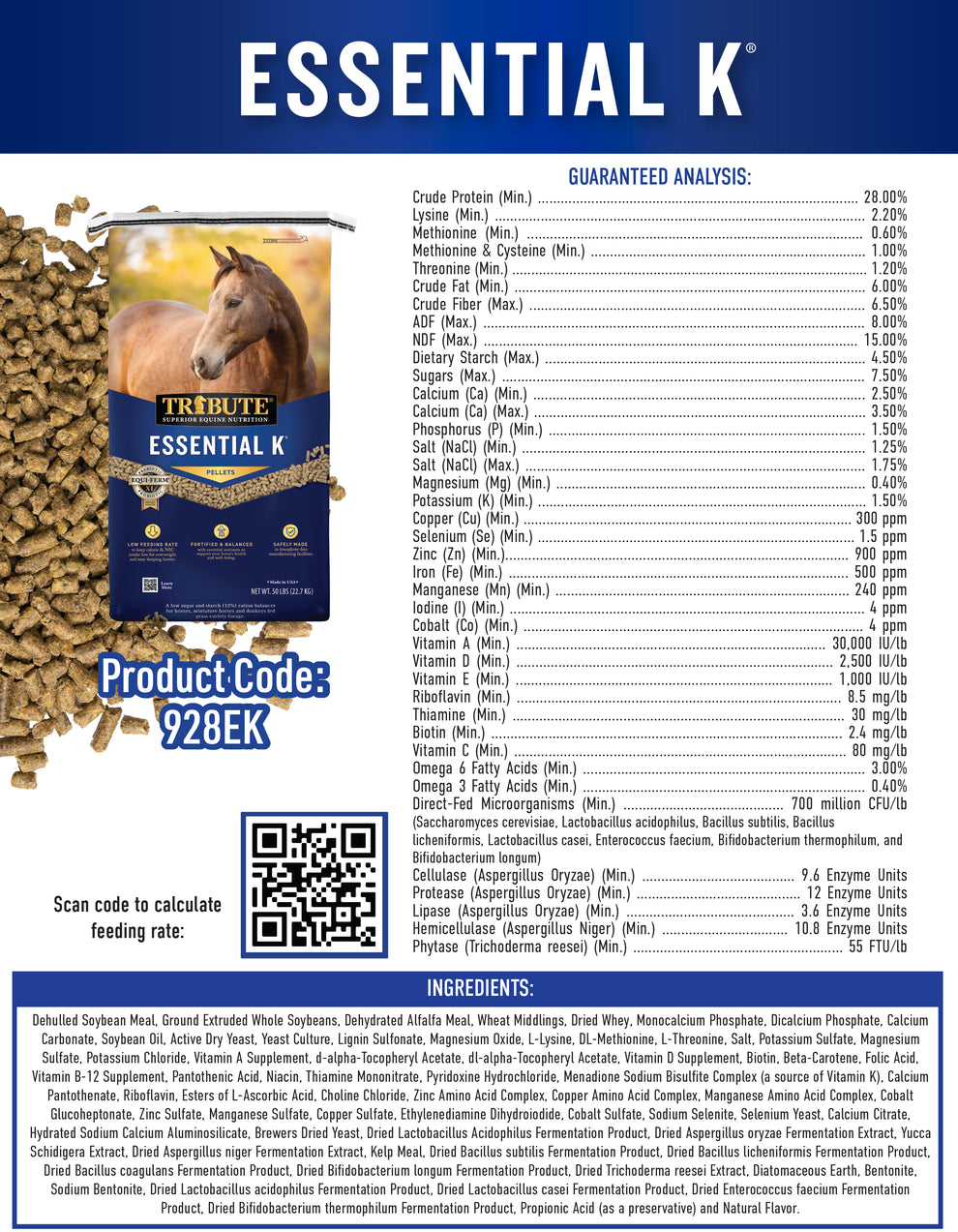 Essential K® Low-NSC Horse Ration Balancer | Tribute®
