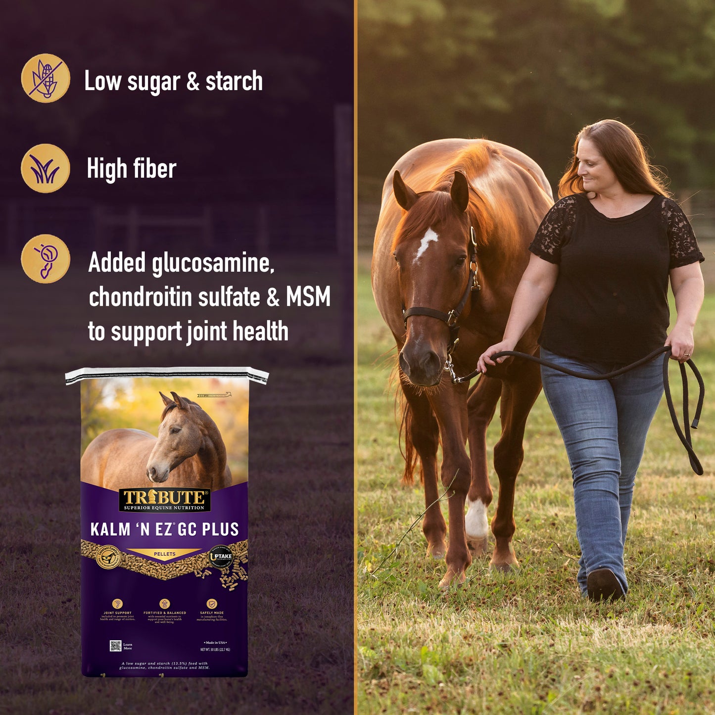 Kalm 'N EZ® GC Plus, Low NSC Feed with Joint Support