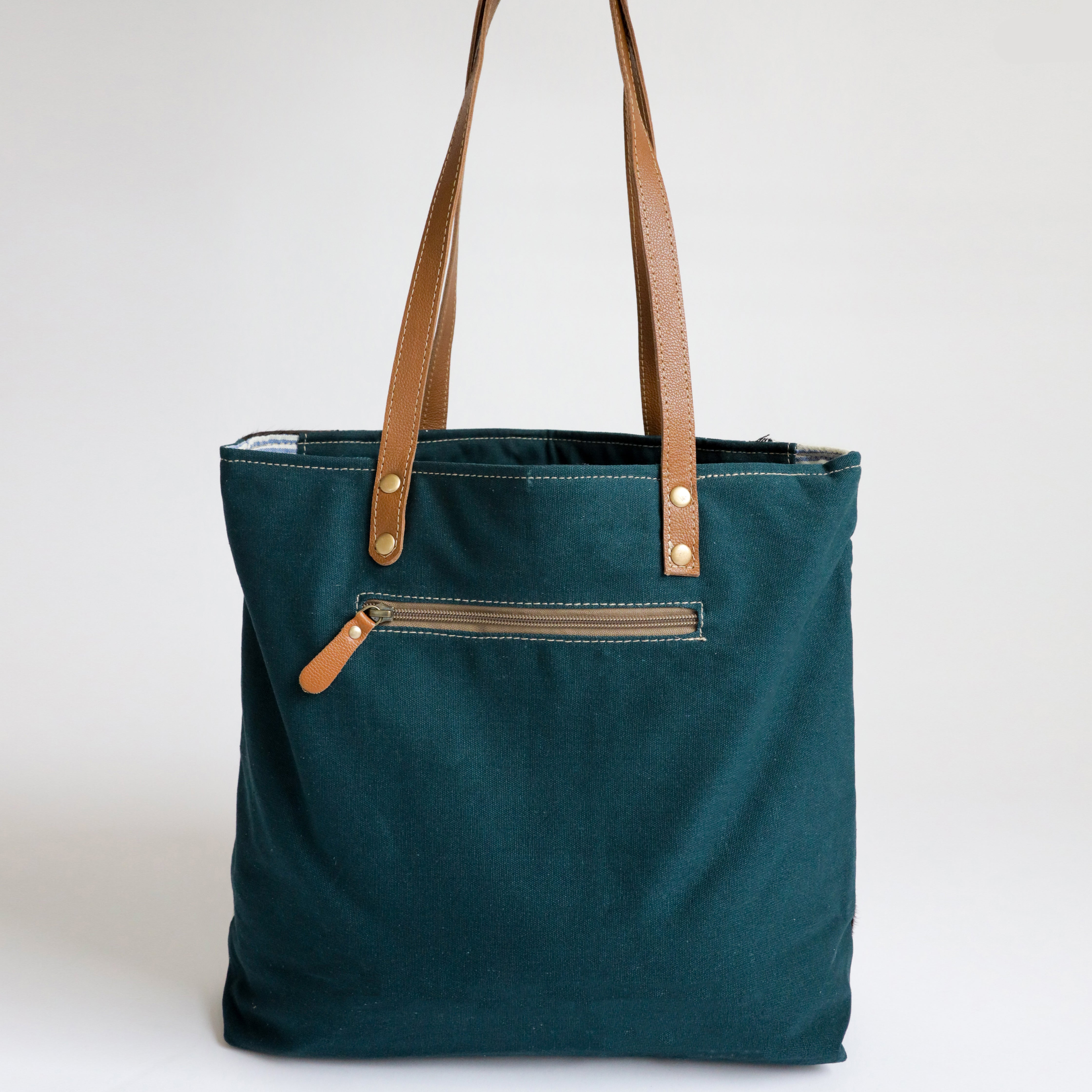 Leather and clearance canvas tote