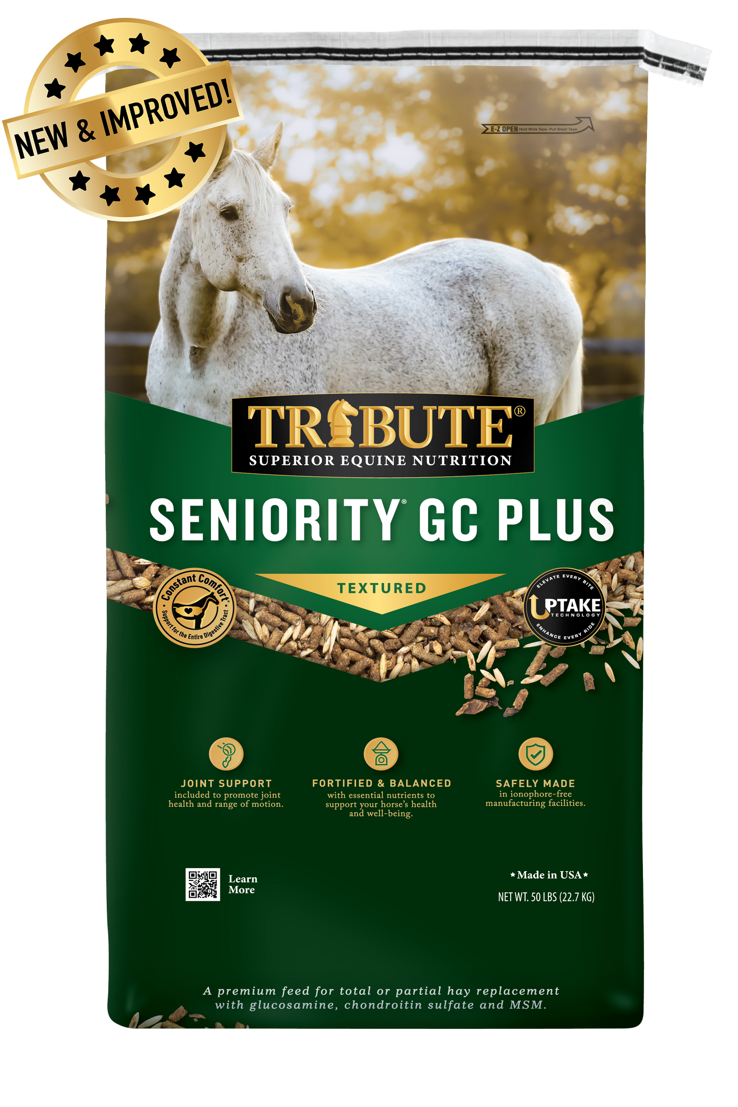 Seniority® GC Plus Horse Feed, Textured, Hay Replacement Feed with Joint Support