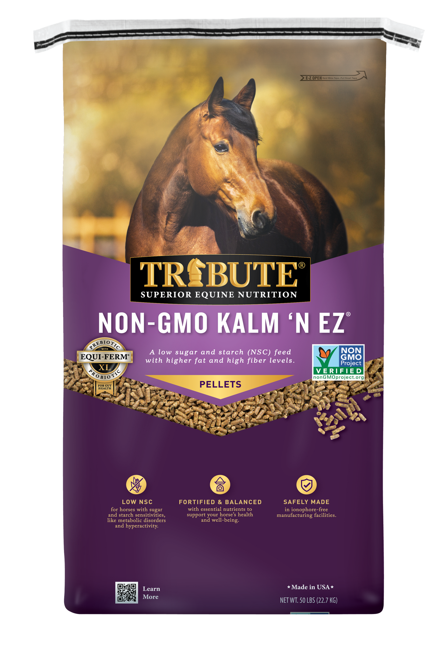 Kalm 'N EZ® Pellet (non-GMO), Low NSC Feed