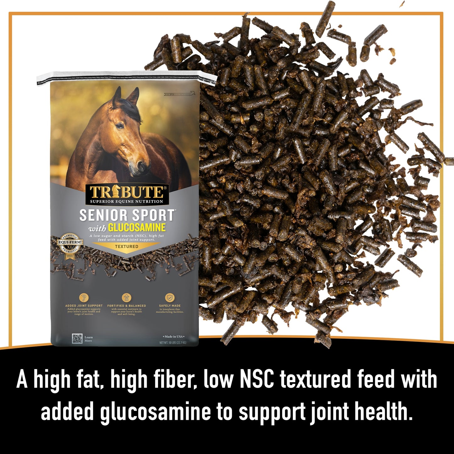 Senior Sport® with Glucosamine, Textured High Fat Horse Feed