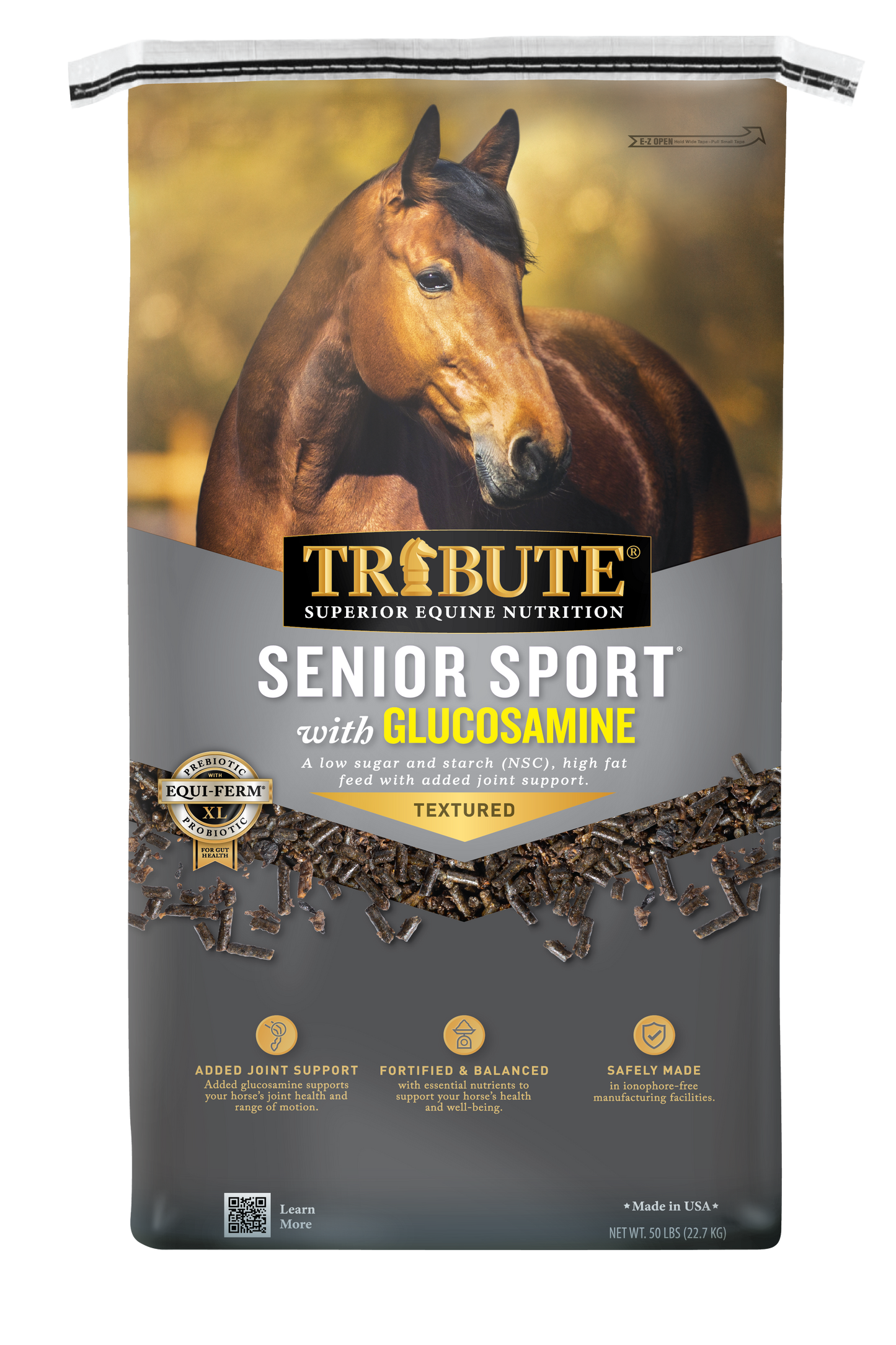 Senior Sport® with Glucosamine, Textured High Fat Horse Feed