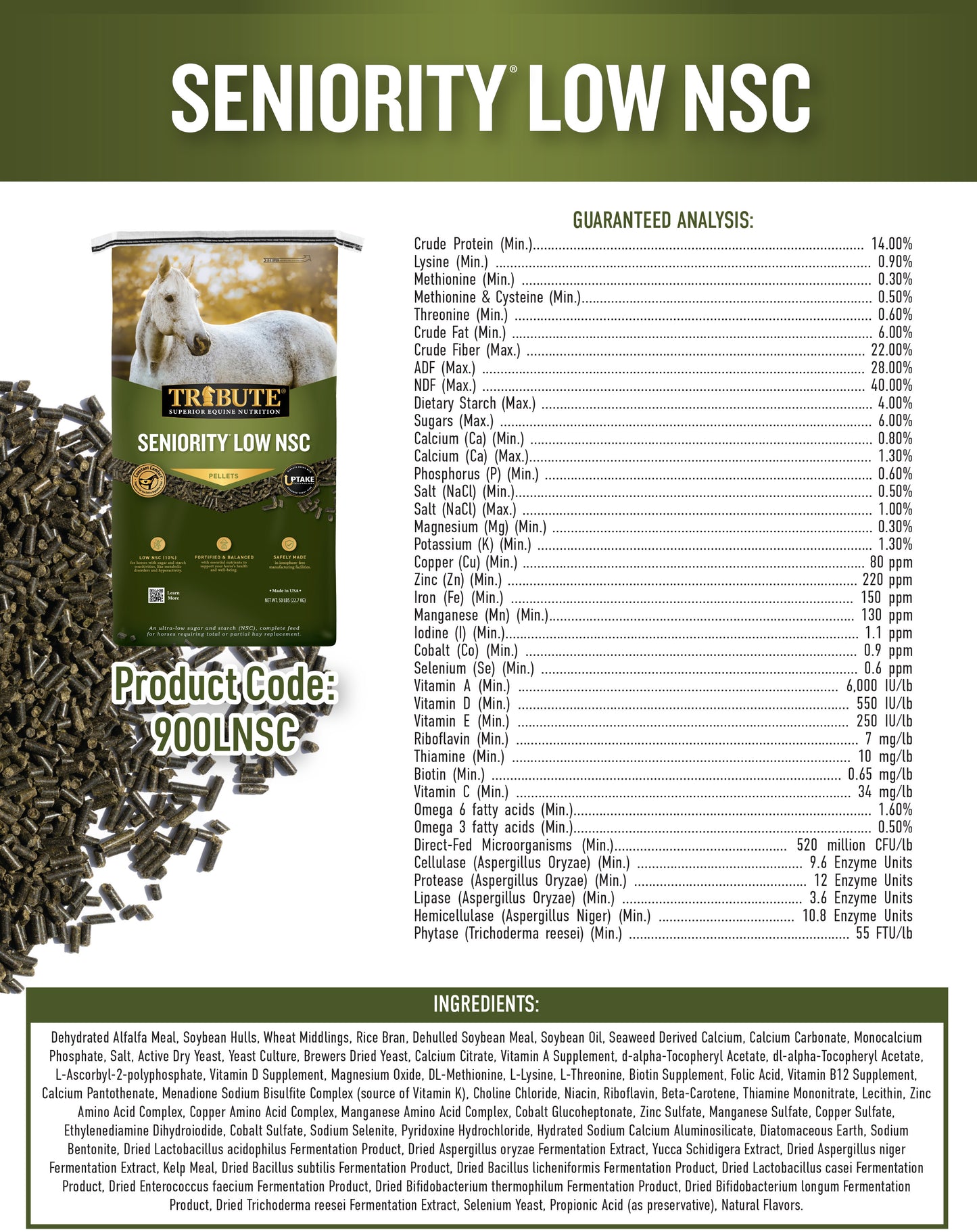 Seniority® Low NSC (10%), Horse Feed