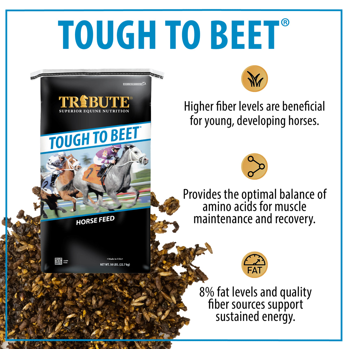 Tough To Beet® Horse Feed, Textured Feed for Race Horses