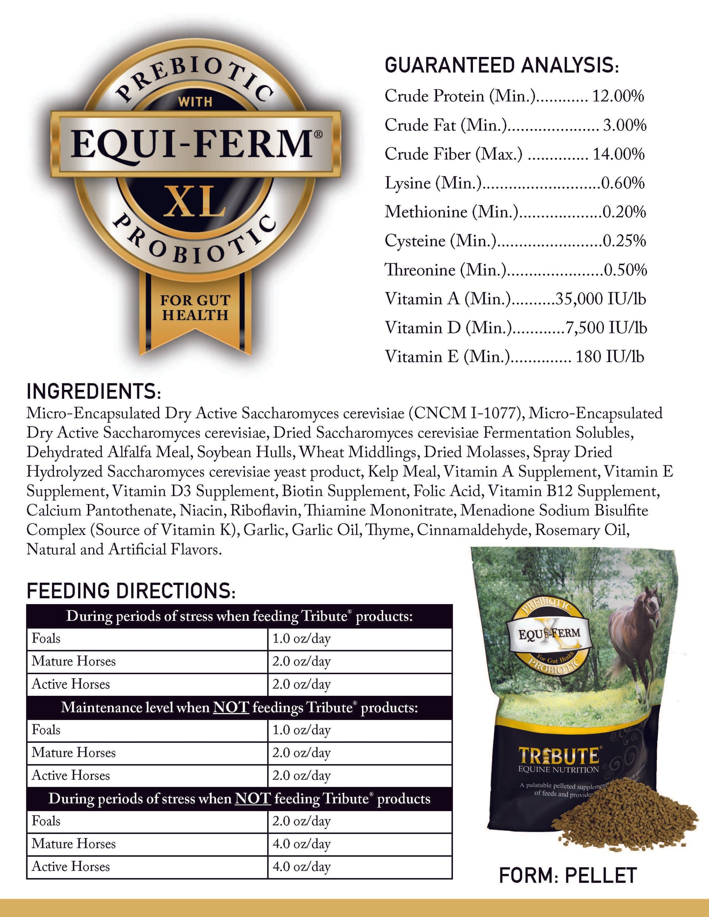 Equi-Ferm XL®, Prebiotic & Probiotic Supplement for Horses – Tribute Equine  Nutrition