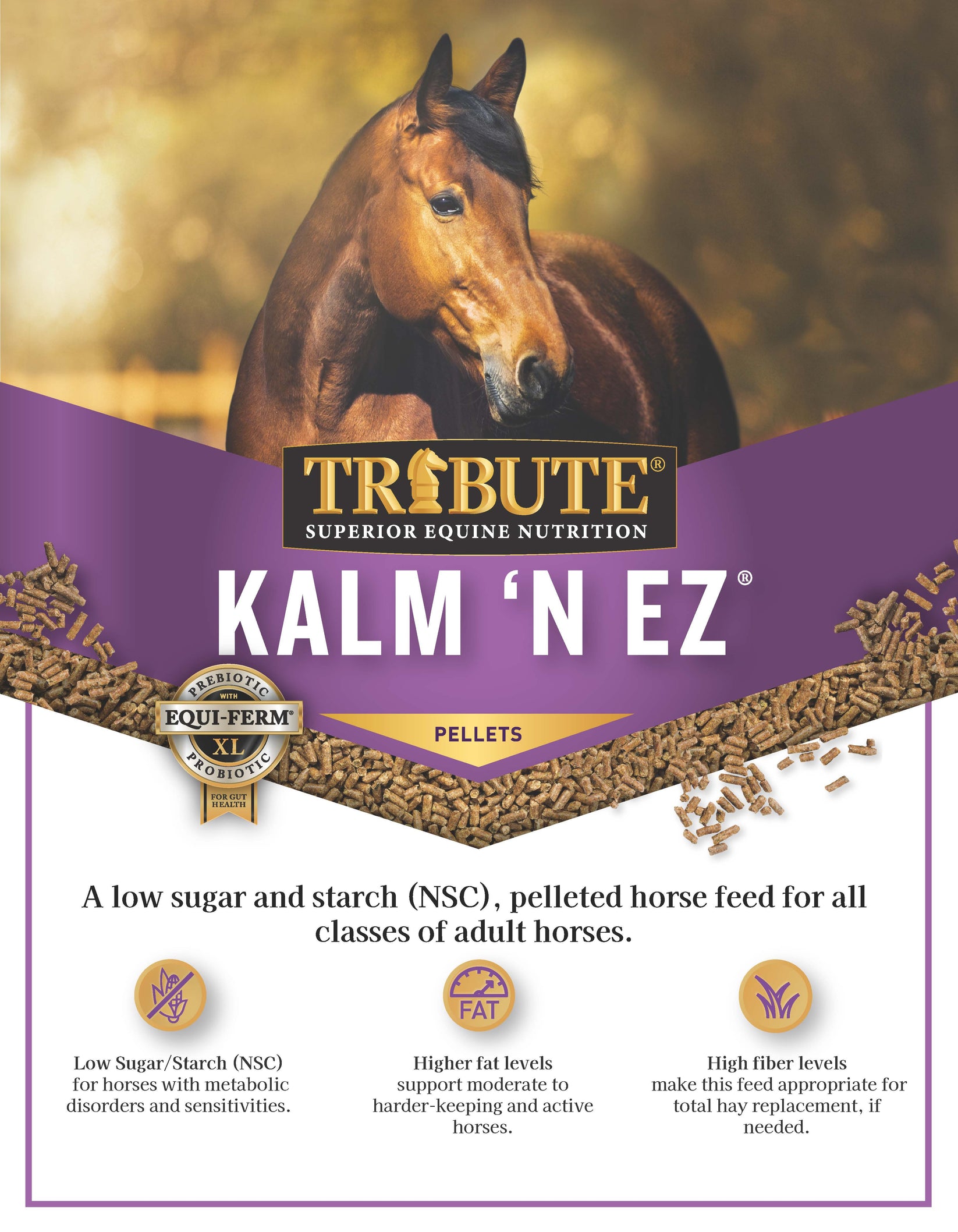 Kalm 'N EZ® Low NSC Horse Feed Tribute Equine Nutrition®