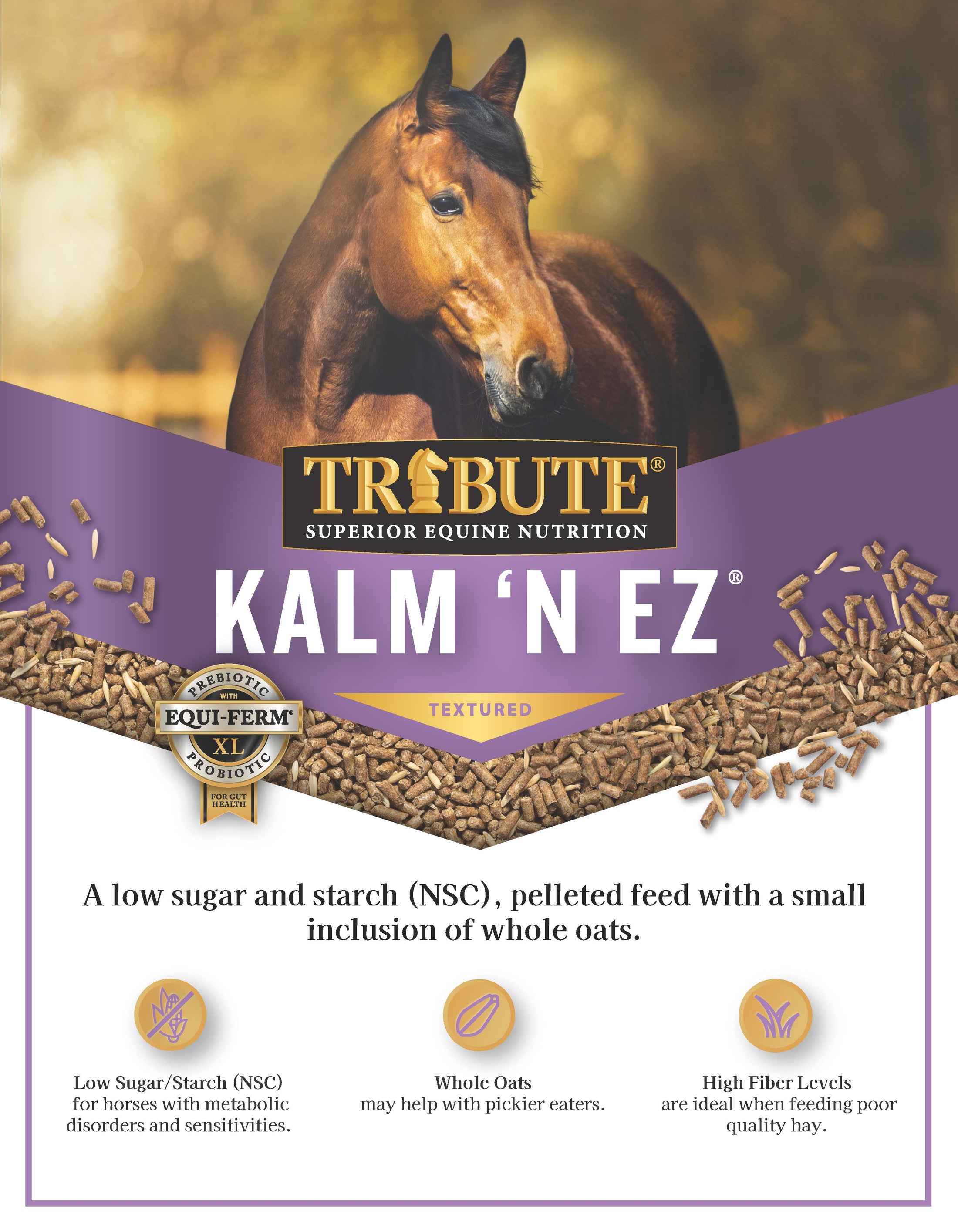 Kalm 'N EZ® Textured Horse Feed Tribute Equine Nutrition