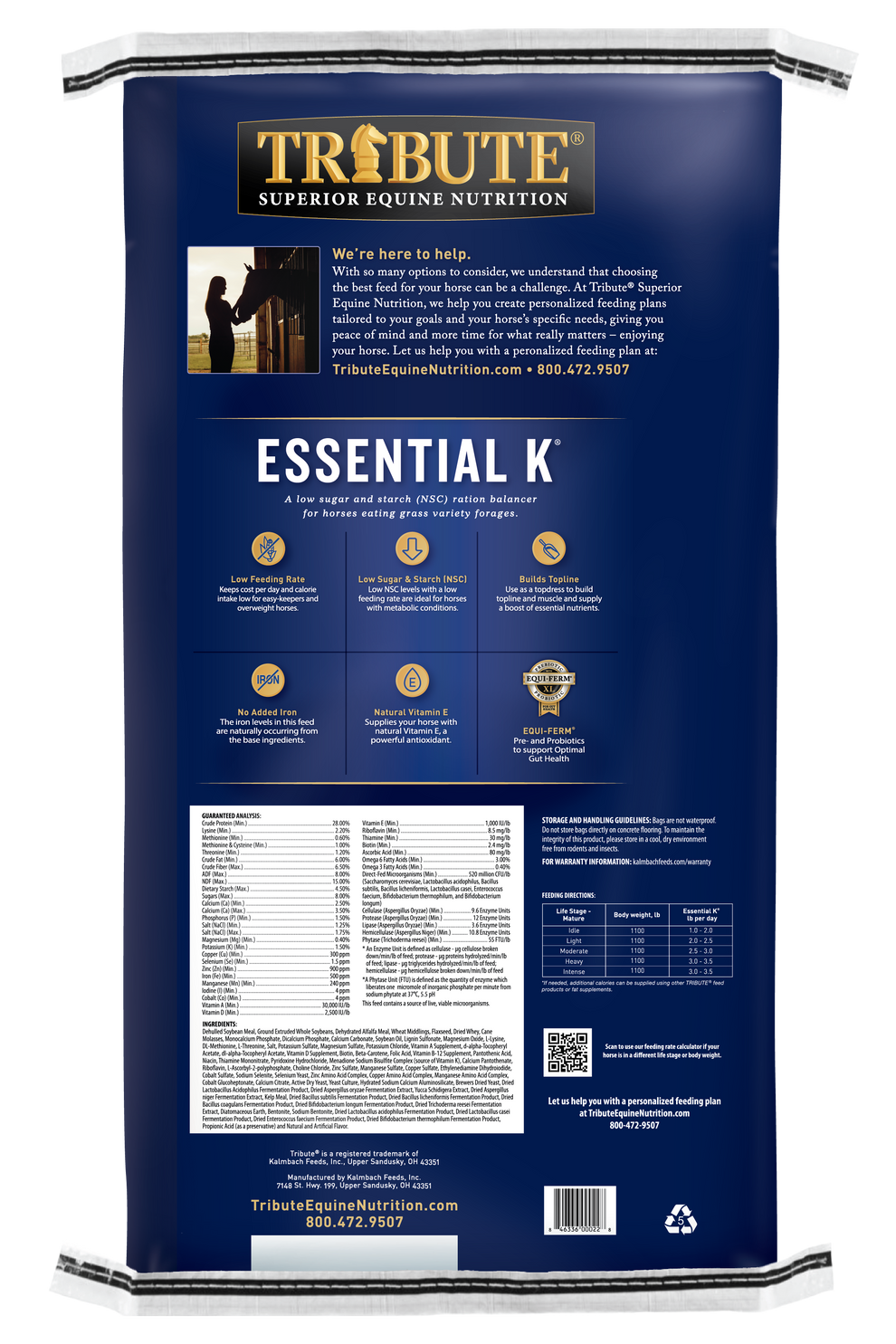 Essential K® Low-NSC Horse Ration Balancer | Tribute®