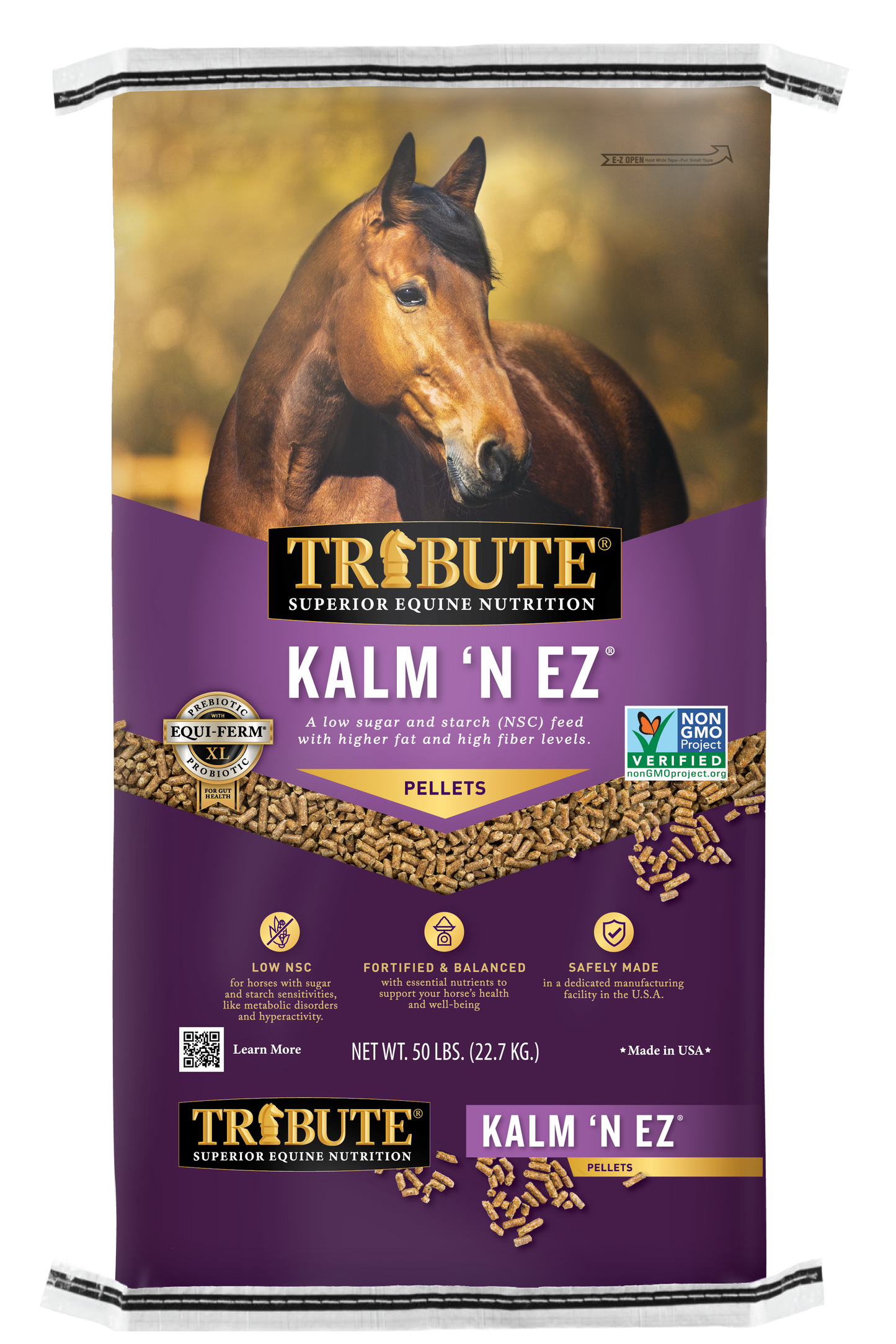 Kalm 'N EZ® Pellet (non-GMO), Low NSC Feed