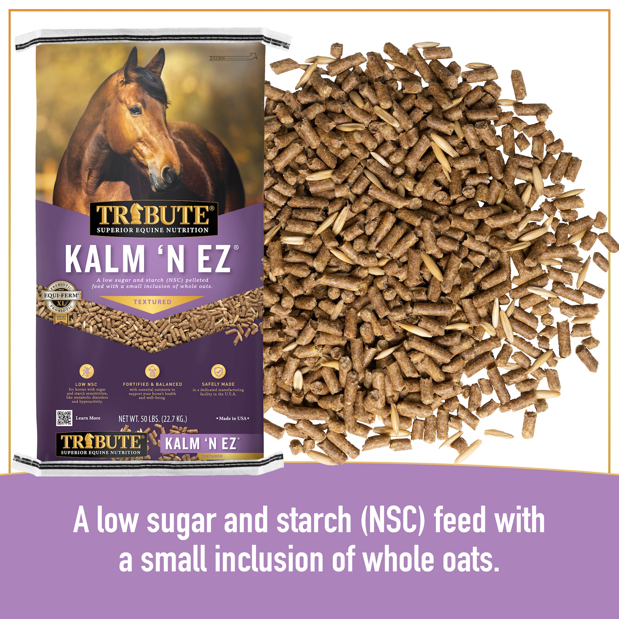 Kalm N EZ Textured Horse Feed Tribute Equine Nutrition