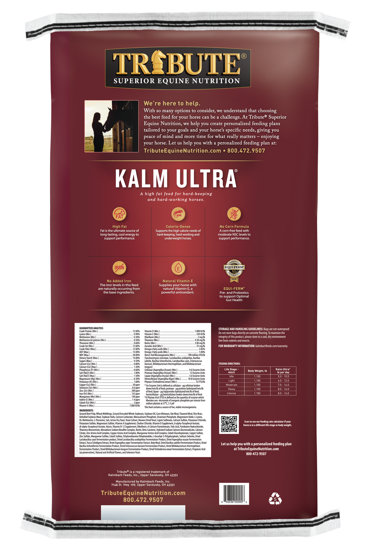 Kalm Ultra® High Fat Horse Feed Tribute Equine Nutrition